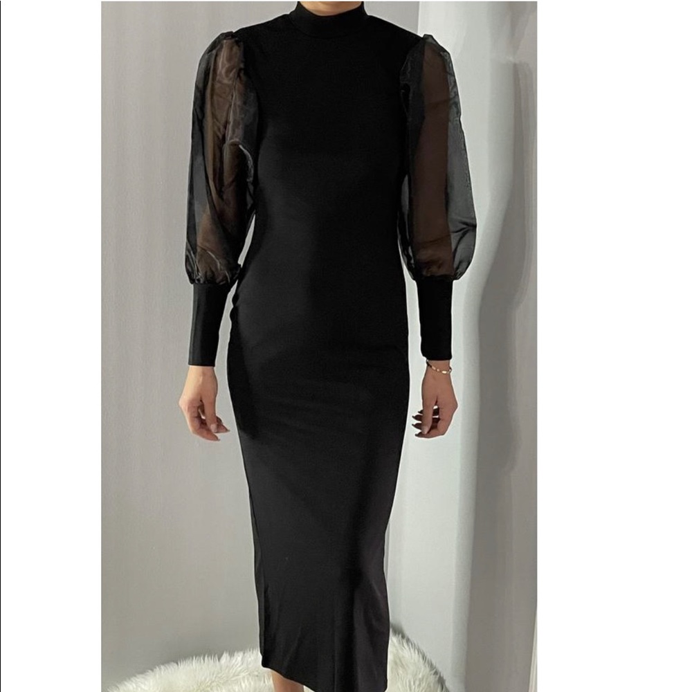Mesh Sleeve Dress